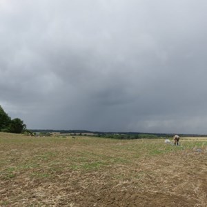 Thunder, lightning and an absolute deluge made everyone dive for cover in the marquee…