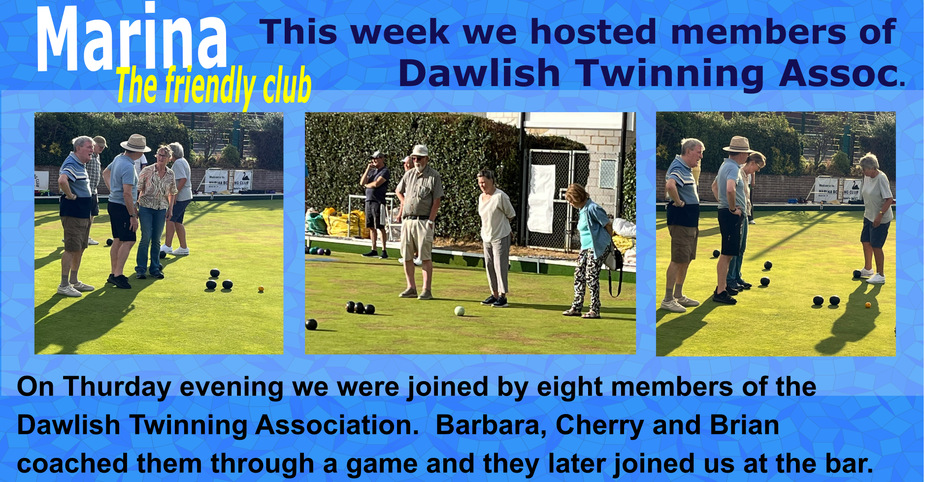 Marina Bowling Club Dawlish Latest News