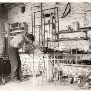 1968 Brian Mallinson in his forge at KOE
