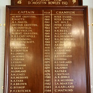 Dinas Powys Bowling Club Honours Boards