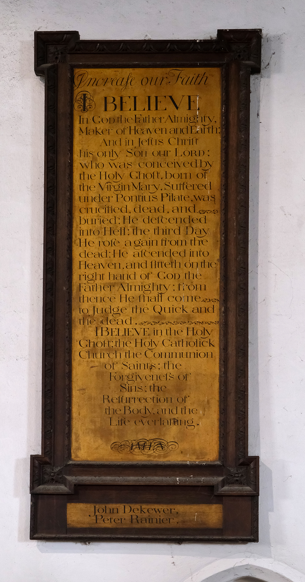 The Creed which used to be part of the alter are now in the north aisle