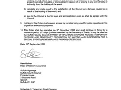 Brandon Town Council Remembrance Day 2025