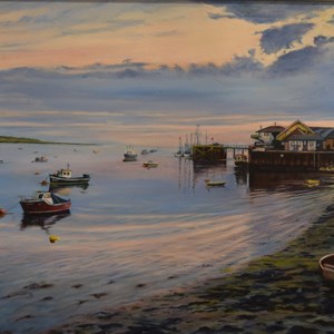 Late Evening, Aberdovey, oil by Anthony Reeves