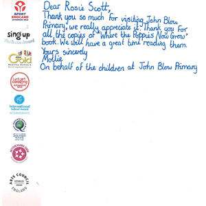 Thankyou letter from the school children