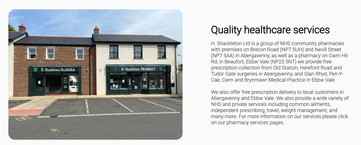 abergavenny bowls club Shackletons Chemist