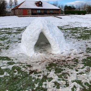 immaculate igloo on the sports field