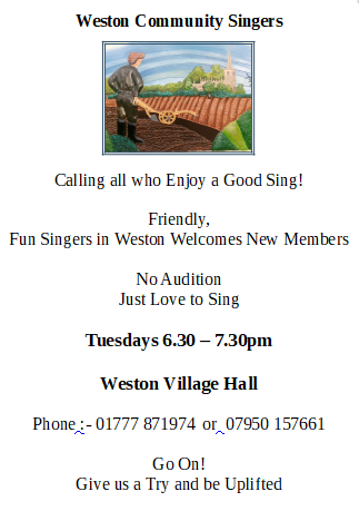 Weston Parish, Nottinghamshire Village Hall Events
