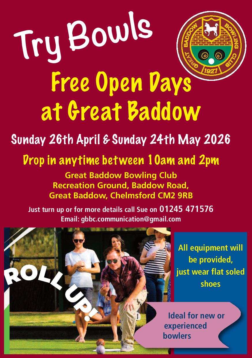 Great Baddow Bowling Club 25th May Taster Session