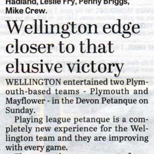 Wellington Petanque Club Press cuttings archive