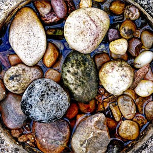 Bird bath pebbles