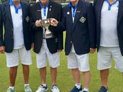Mens Pairs winners George Cook and Mike Brain, runners up Keith Patching and Jim Carey