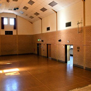 Showing doorway into Booth Hall