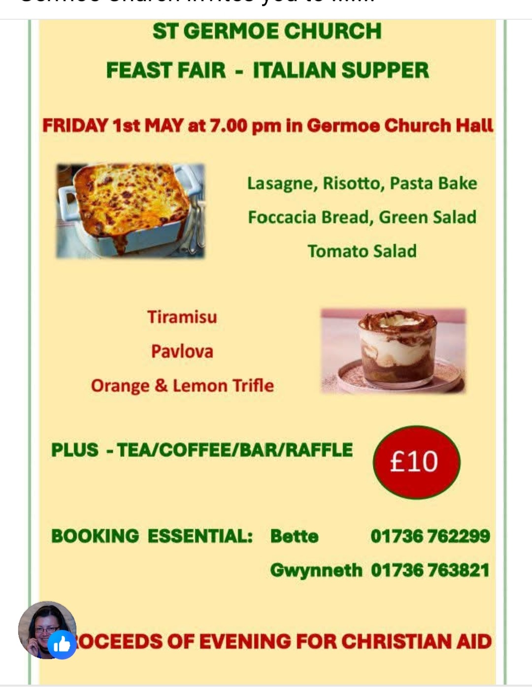 Germoe Parish Council Italian Supper