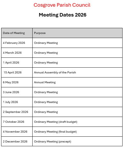 Cosgrove Parish Council Parish Council