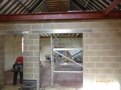 New joist above entrance to main Studio Space