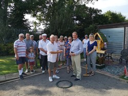 Councillors, members and guests at the newly opened Petanque rink