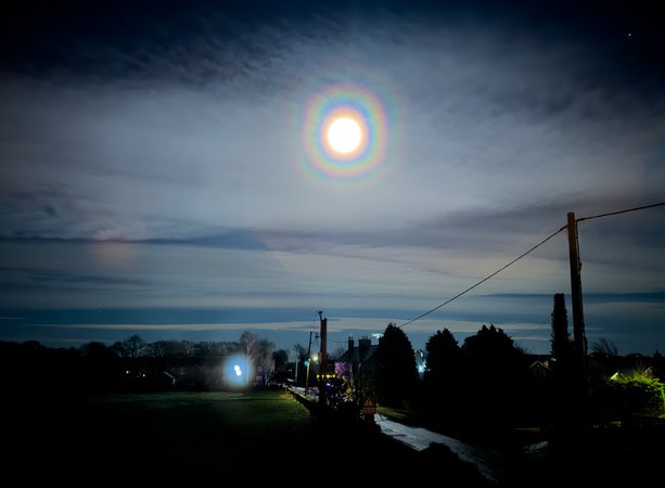 Lunar Halo over Bishop Monkton-photograph taken by Karen Maltas
