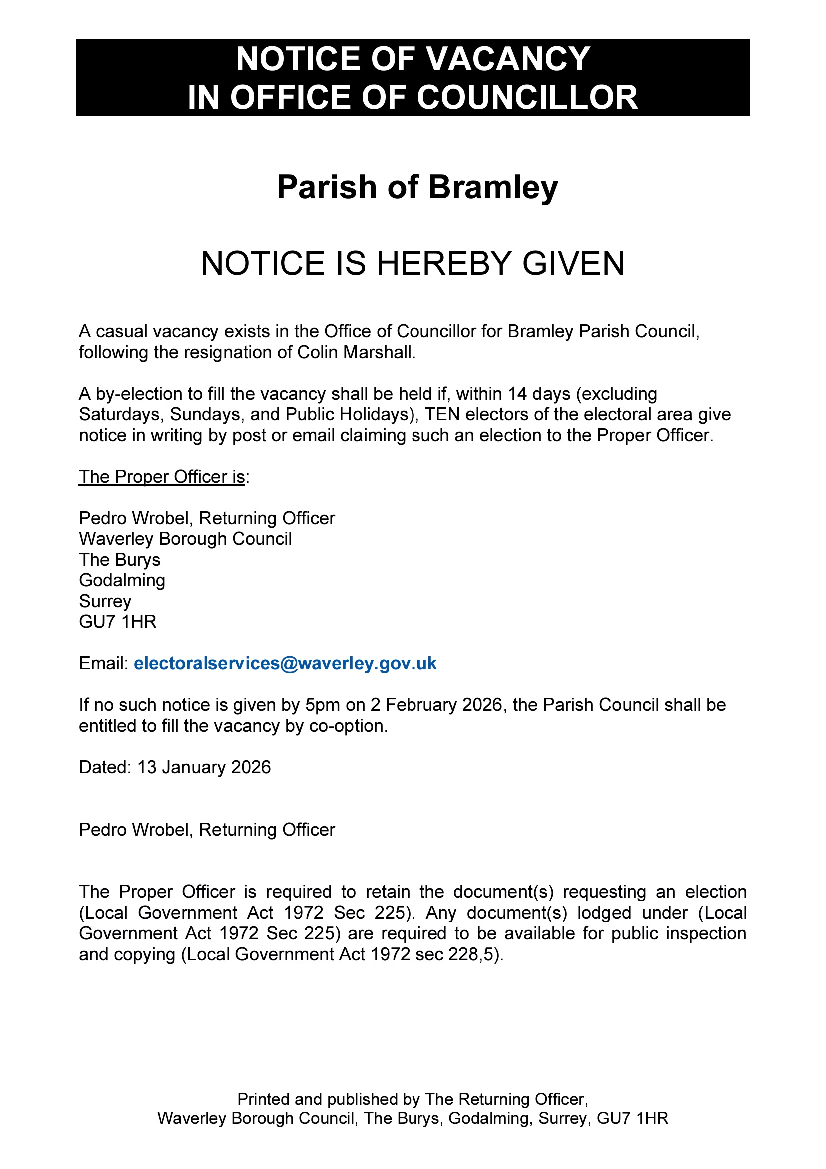 Bramley Parish Council Home