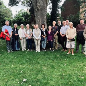 With Charnwood Grove of Druids in the Rectory Wildlife Garden