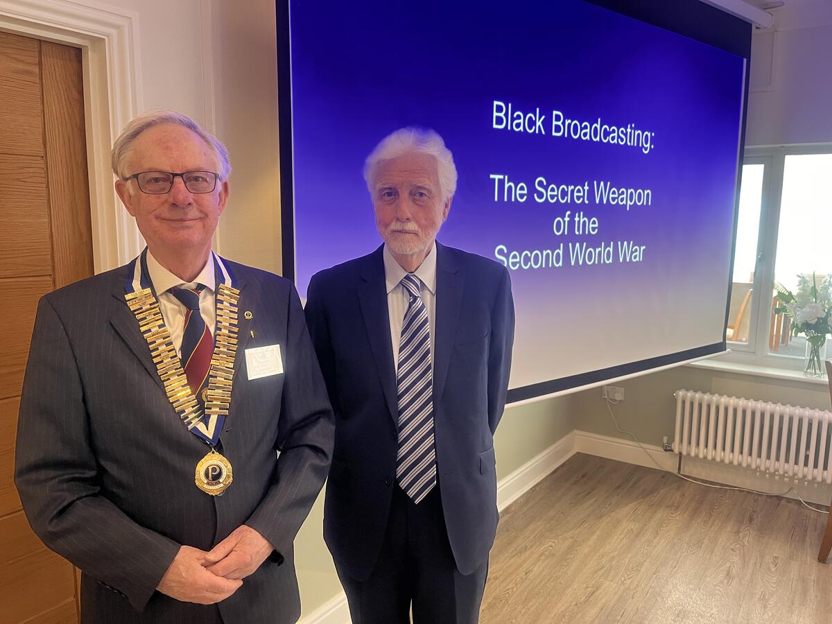 Probus President Stephen Thair with Guy Caplin