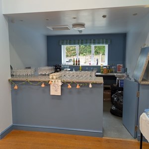 Bar area decorated for a wedding party