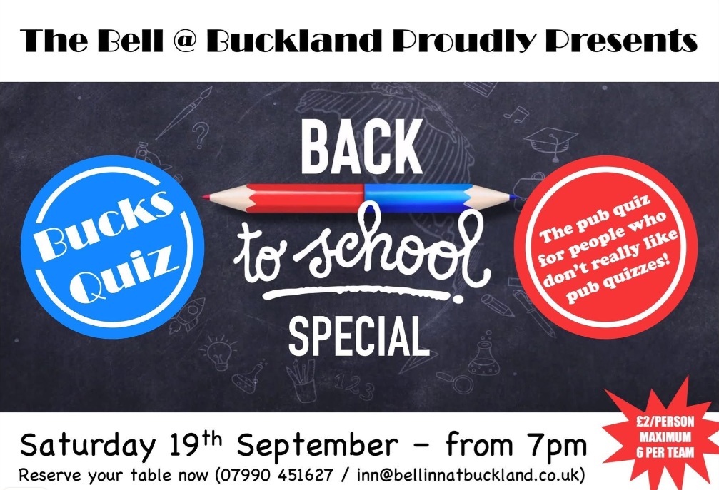 Buckland Dinham Sep 19 - Bucks Quiz!