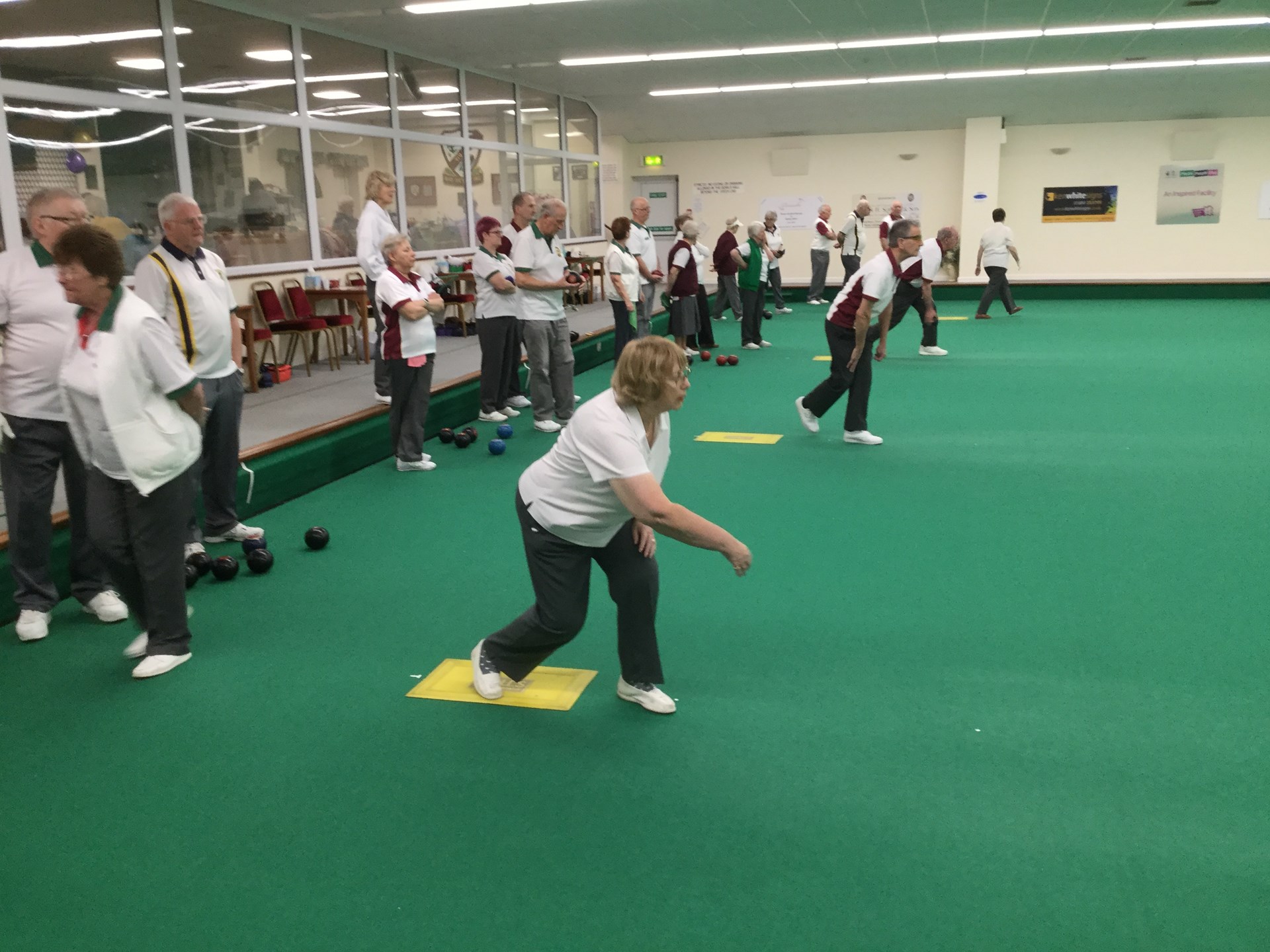 Bowlers in action