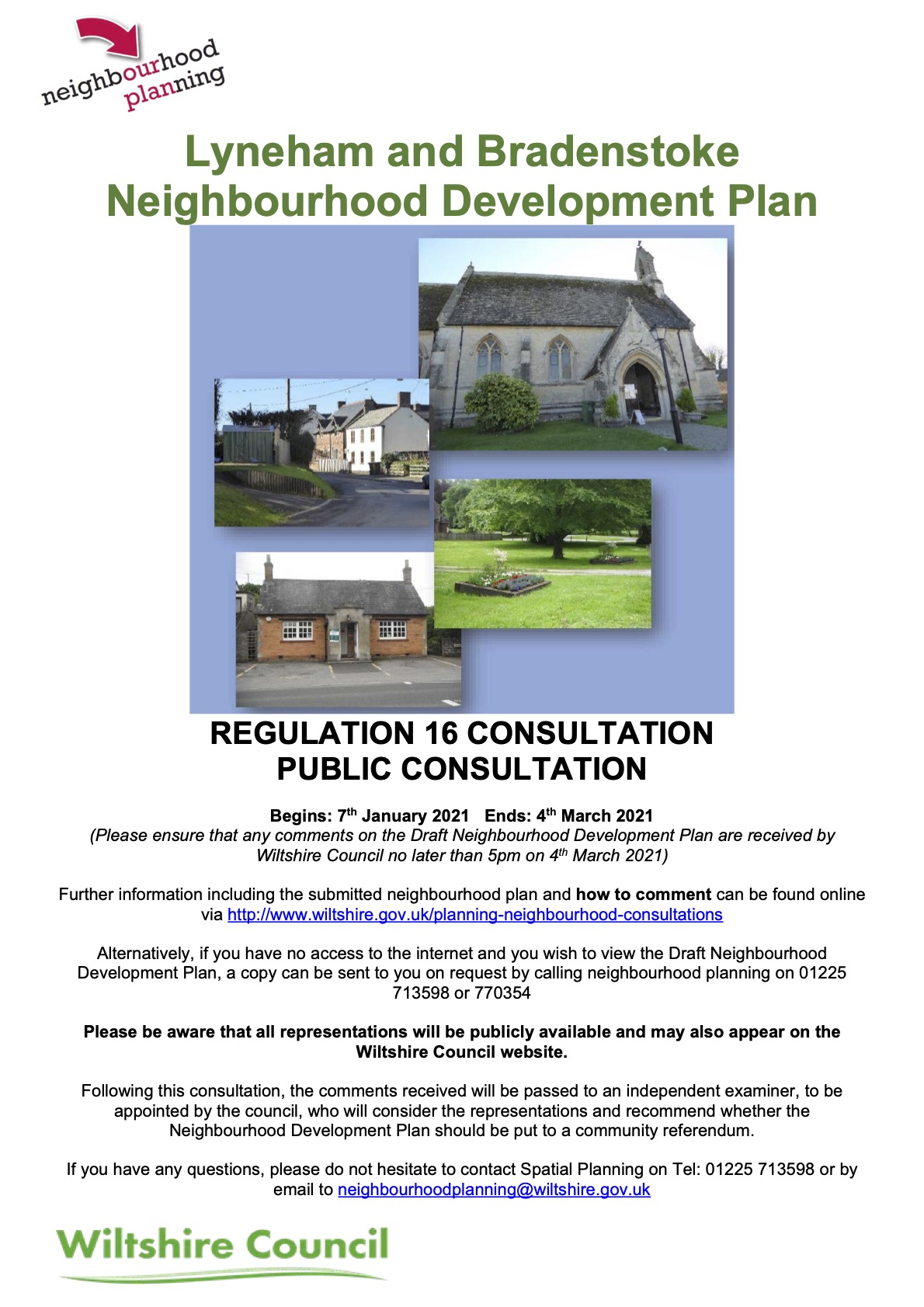 Neighbourhood Development Plan Out For Regulation 16 Consultation until Thursday 4th March 2021