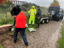 Another seat installed in very wet weather