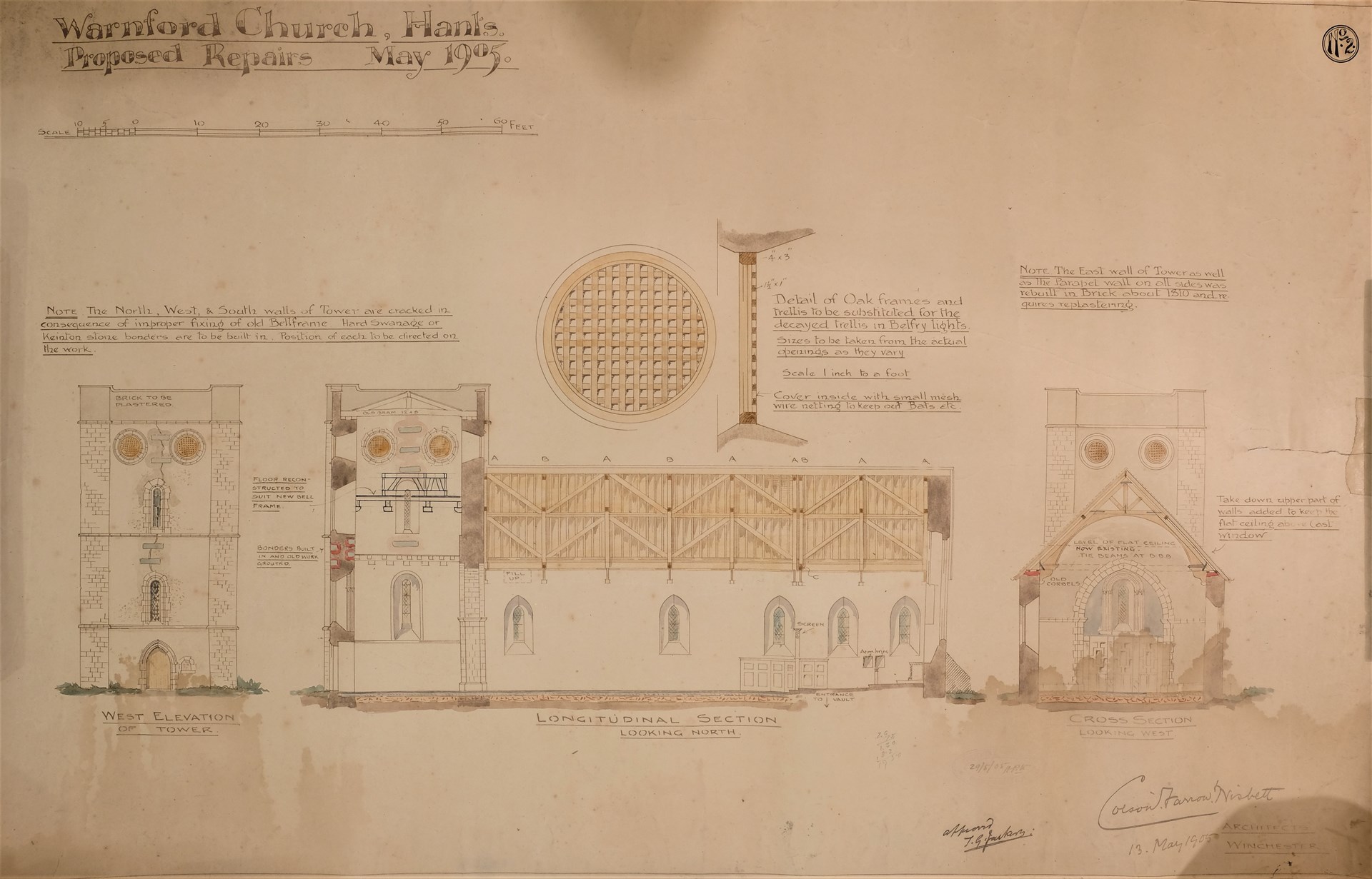 May 1905 Plan of Church Renovation - Plan No 2.