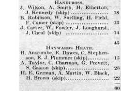 Handcross v Haywards Heath, 1928.