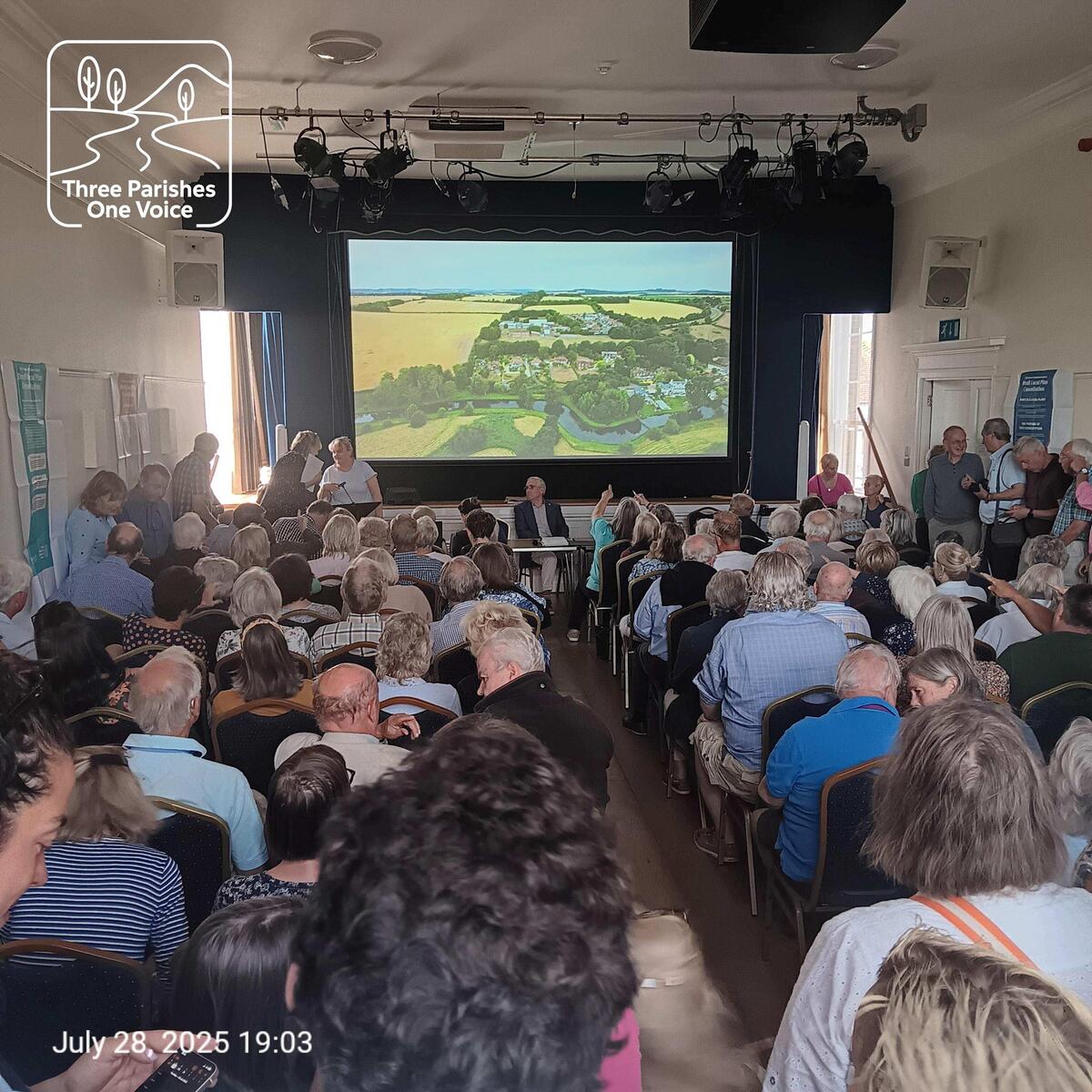Public Meeting held at Stockbridge Town Hall, 28 July 2025