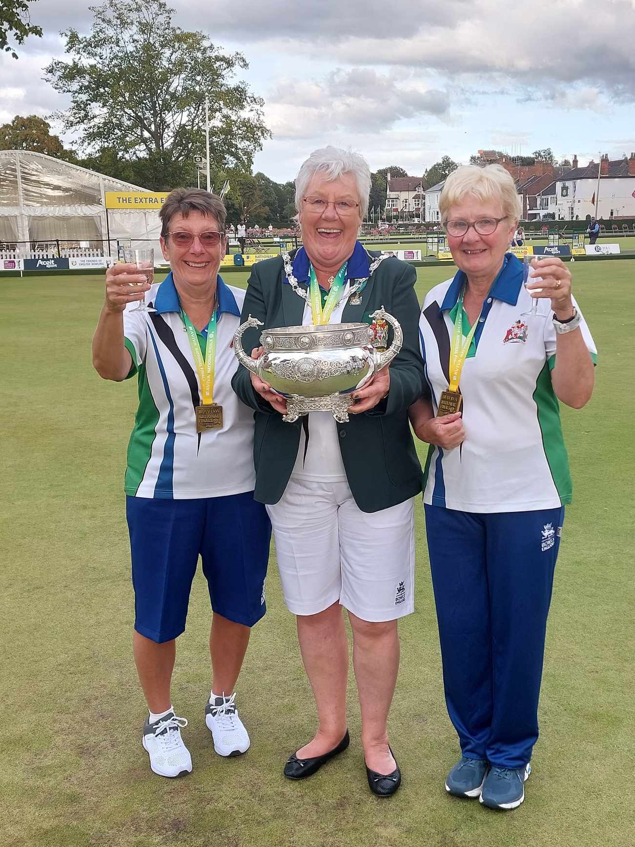 Toni & Sandra & Sandi with the Johns Trophy - Leamington 2023