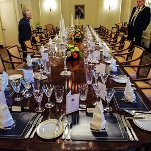 The Lady Mayoress Chamber laid -up for a Charity Dining experience on 28 February 2020.