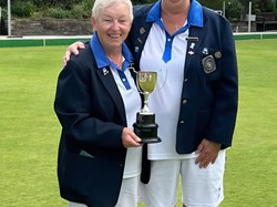 Ladies Pairs winners Maggie Porter on the left and Tracy Hamilton