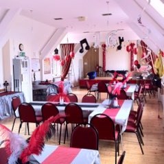 Hall set up for a party night