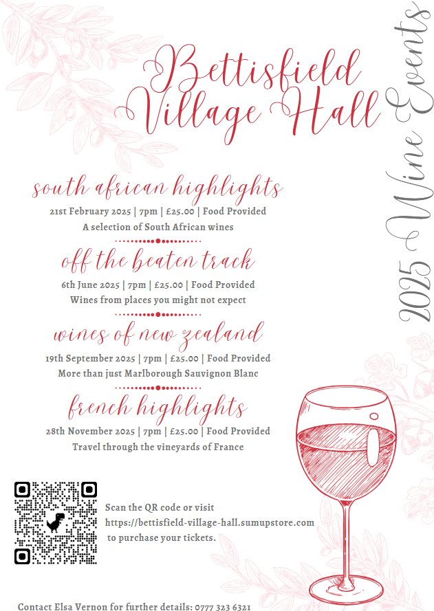 Bettisfield Village Hall Community Association Wine Tasting