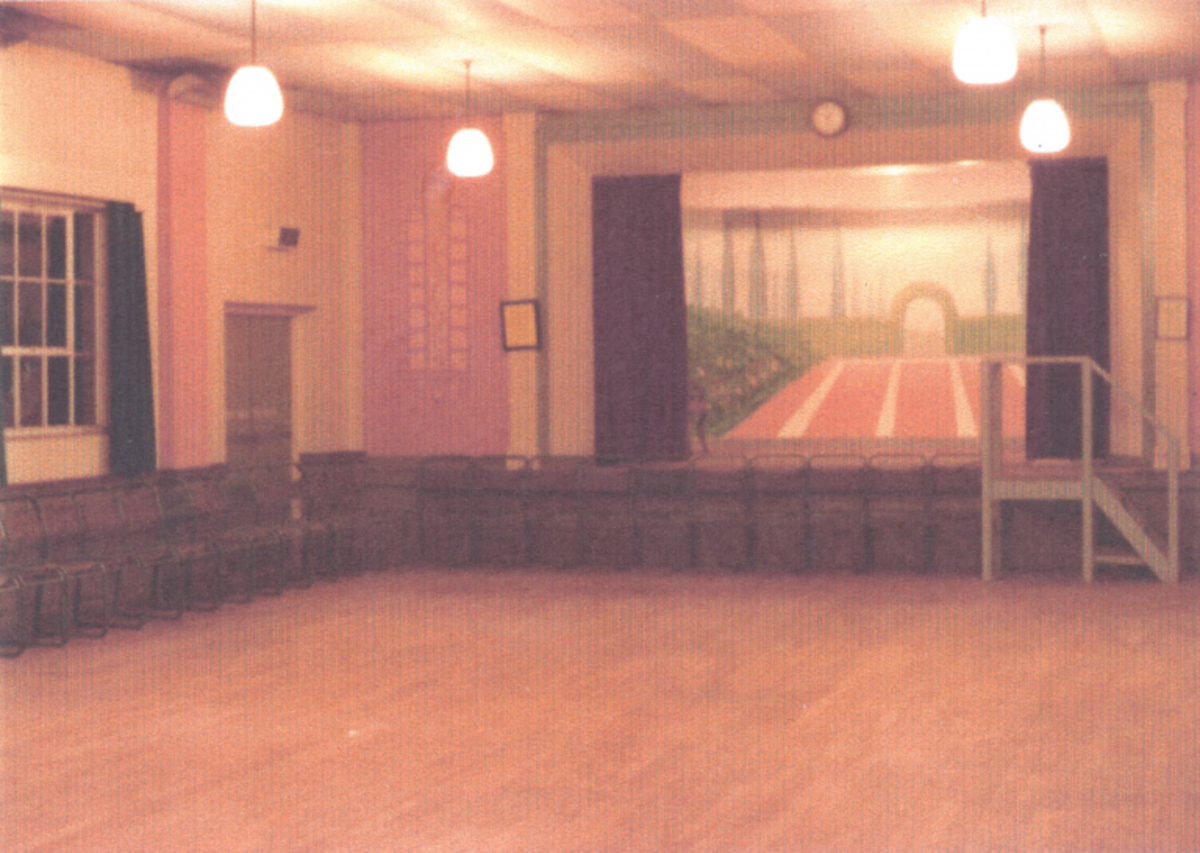 This is the original interior of the hall before the extension in 1979.