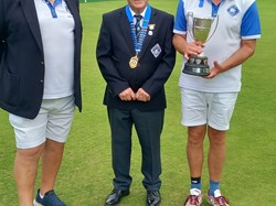 Mens Handicap winner Stan Truckell on the right and runner up Keith Patching on the left