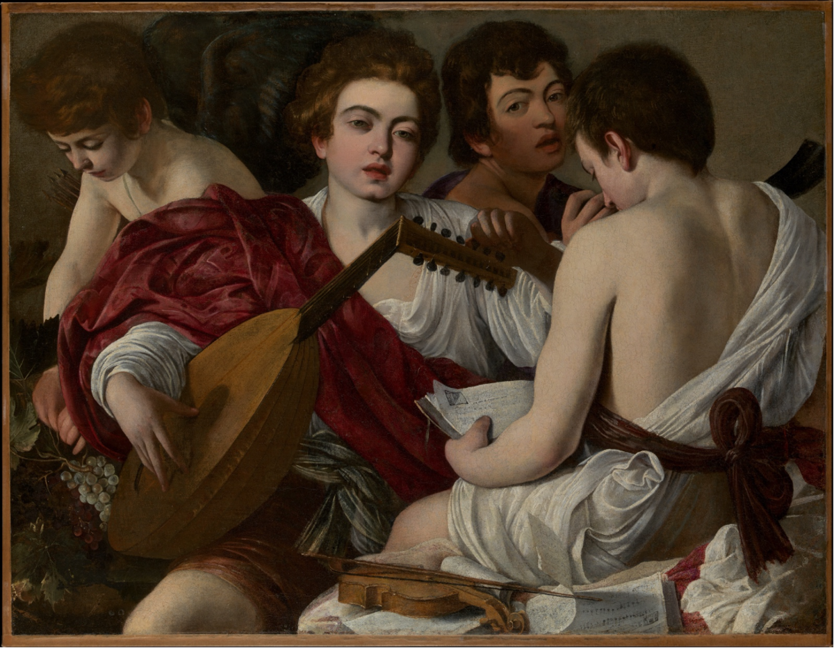 1596-7. The Musical Concert, Caravaggio, oil on canvas, Metropolitan, New York