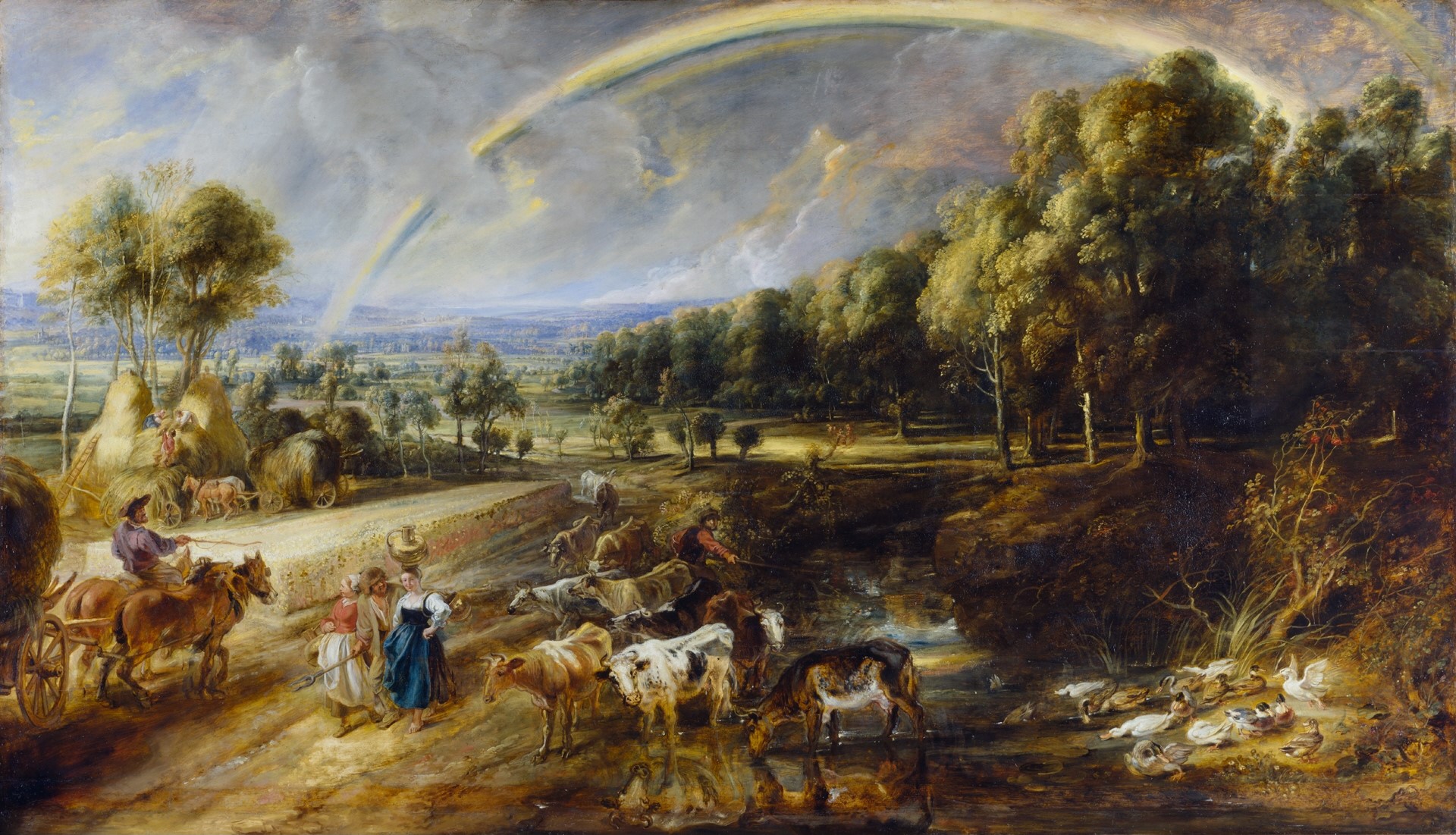 The Rainbow Landscape, c.1636. Peter Paul Rubens, oil on oak 137 x 233.5 cm. The Wallace Collecti