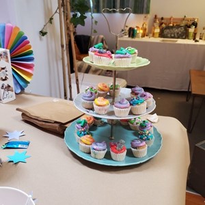Colourful cupcakes from a wedding reception
