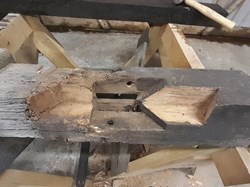 Finial post timber cut out