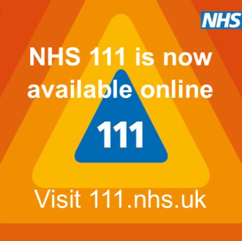 If you have a non-urgent medical condition or need advice on how you or a family member is feeling, click on the image to access online advise from NHS staff or dial 111 to speak to an adviser.