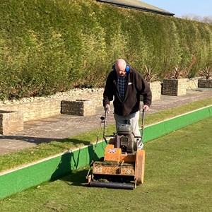 Spiking the green in readiness for the new season