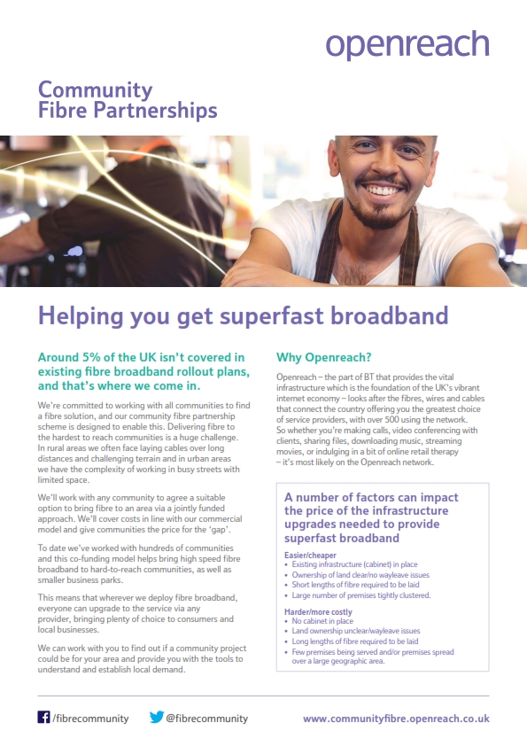Weston Parish, Nottinghamshire Community Fibre Broadband