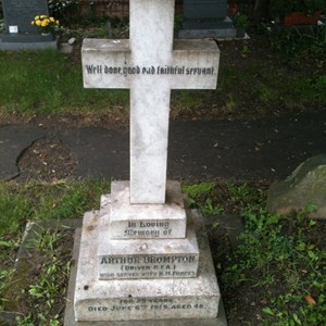 Driver Arthur Brompton's grave, All Saints Churchyard