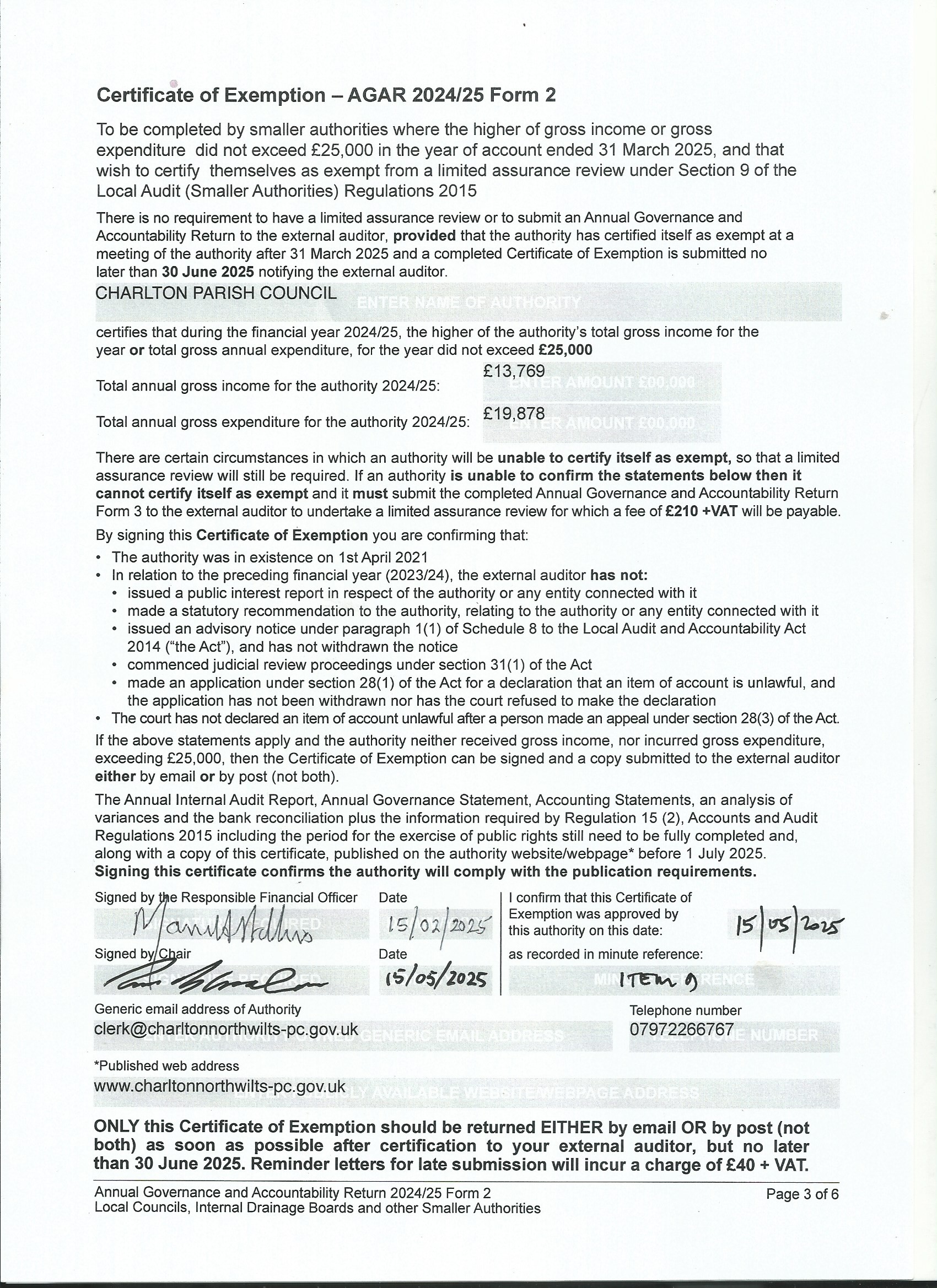 Charlton Parish Council 2024-25