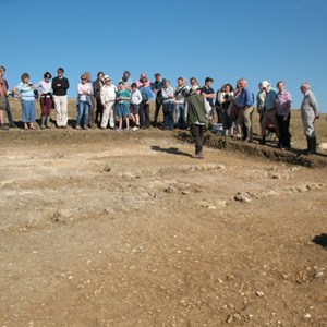 BARG project leader Steve, explaining the layout of the Roman bath house