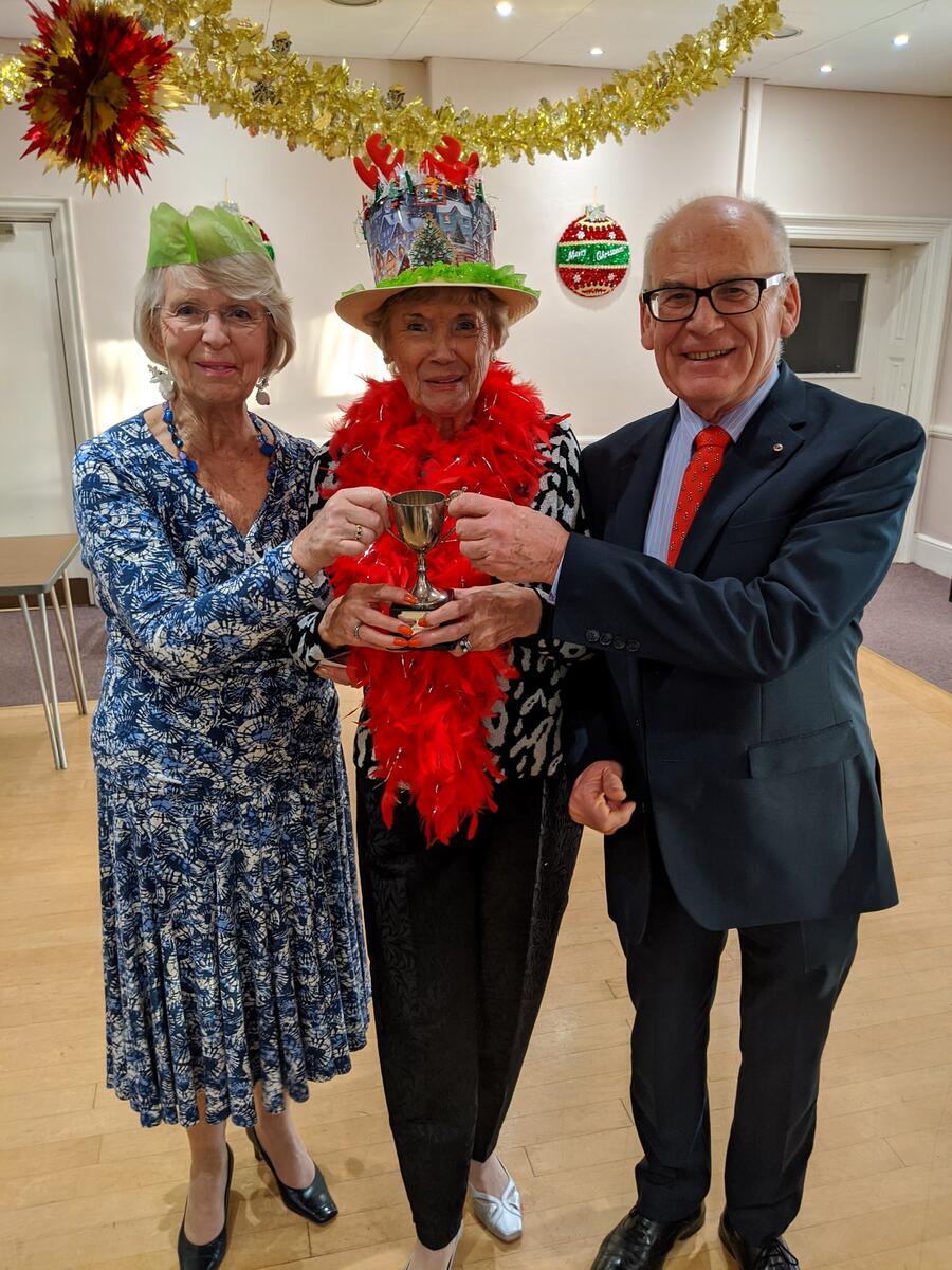 Iris Holbrook, Winner of Best Christmas Hat competition